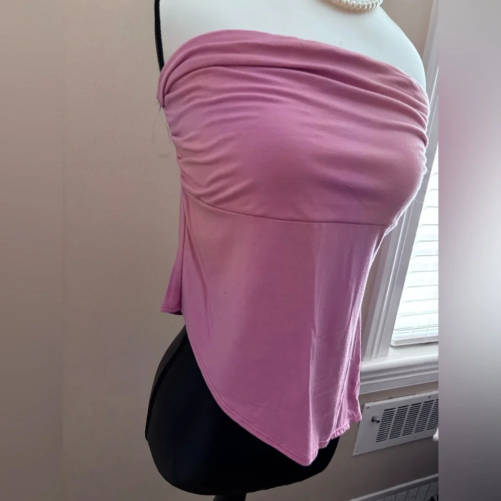 SEE YOU MONDAY NWT. Strapless Asymmetrical Top - Picture 6 of 10